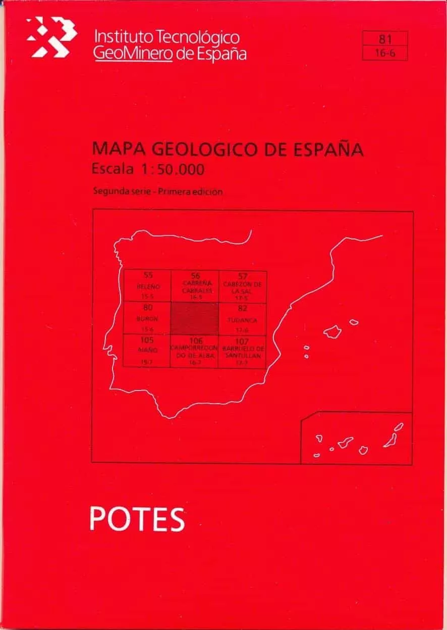 Portada del Libro Potes: Mapa Geologico De España (1:50000) de Vv.Aa. - 9788478401819