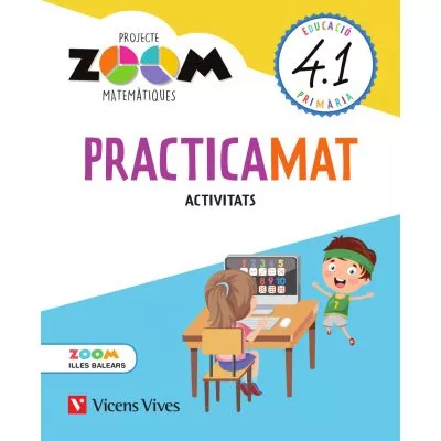 Portada del Libro Practicamat 4º Primaria Activitats Trim (Zoom) Illes Balears de Vv.Aa. - 9788468267456