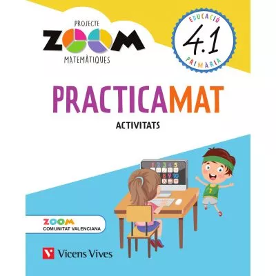 Portada del Libro Practicamat 4º Primaria Activitats Trim (Zoom) Valencia de Vv.Aa. - 9788468267029
