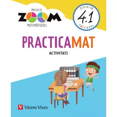 Portada del Libro Practicamat 4º Primaria Activitats Trim (Zoom:Catalunya de Vv.Aa. - 9788468266718