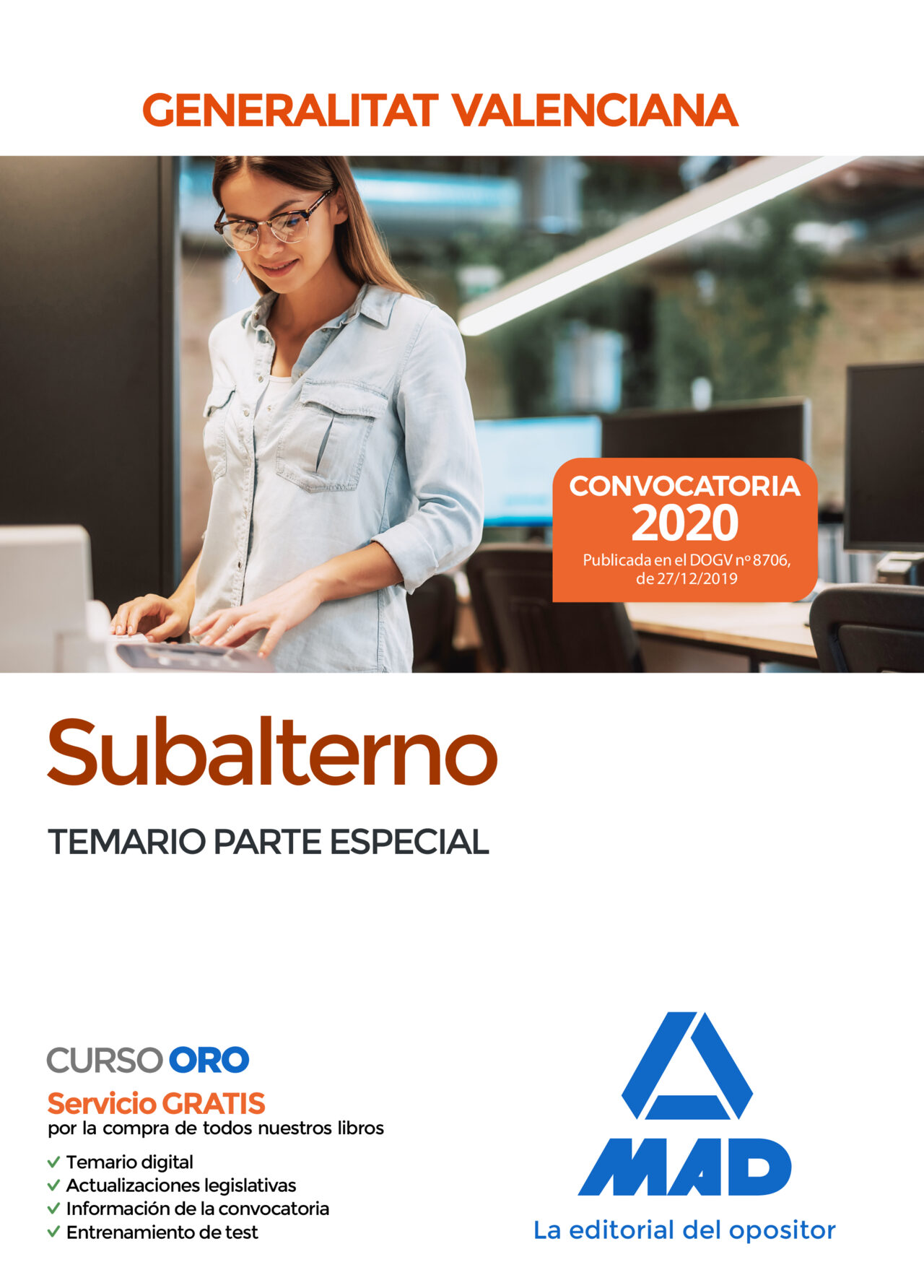 Portada del Libro Subalterno De La Generalitat Valenciana. Temario Parte Especial de Vv.Aa. - 9788414234358