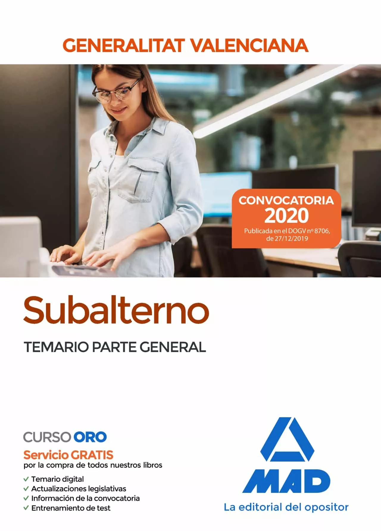 Portada del Libro Subalterno De La Generalitat Valenciana. Temario Parte General de Vv.Aa. - 9788414234341