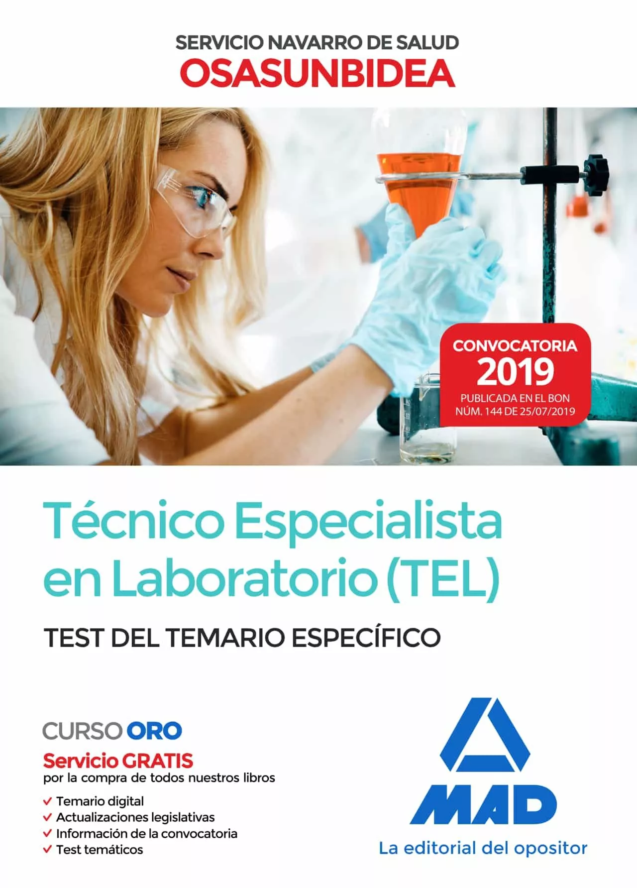 Portada del Libro Tecnico Especialista En Laboratorio (Tel) Del Servicio Navarro De Salu de Vv.Aa. - 9788414231937