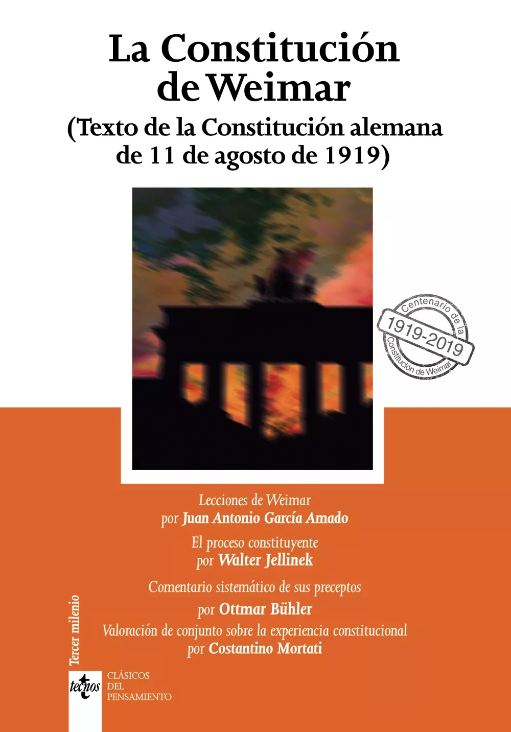 Portada del Libro La Constitucion De Weimar: Texto De La Constitucion Alemana De 11 De A de Walter Jellinek - 9788430977789