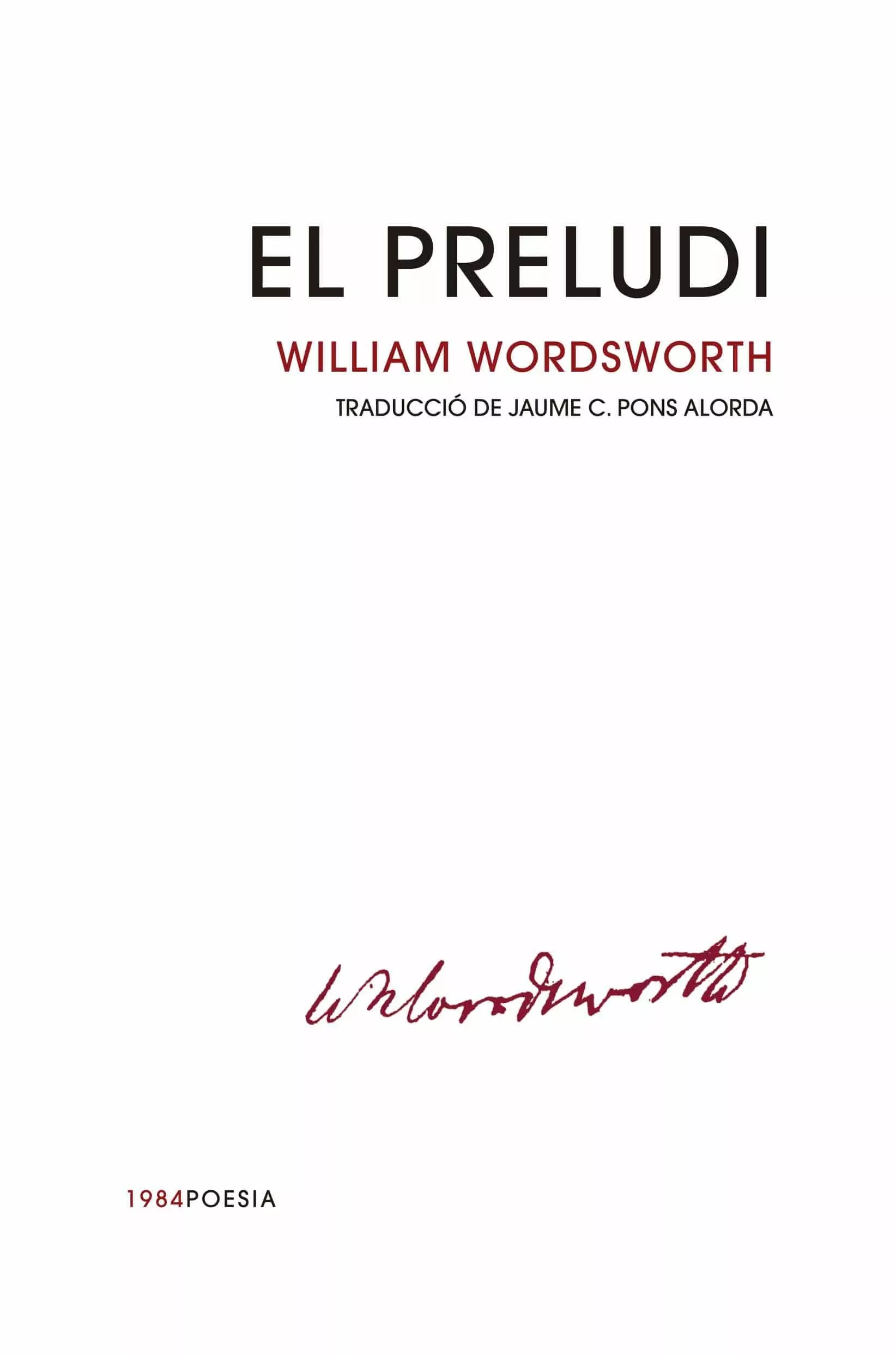 Portada del Libro El Preludi de William Wordsworth - 9788416987665
